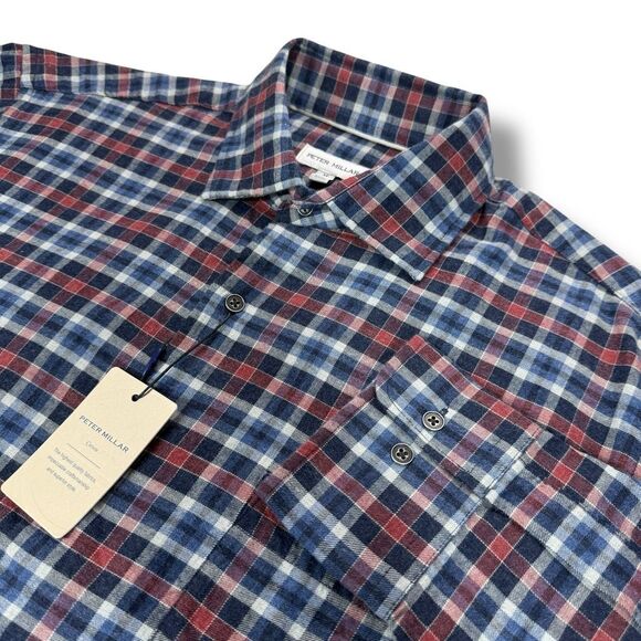 NWT Peter Millar Crown Men's Gander Cotton Sport Shirt Size Medium M Navy - Picture 6 of 7